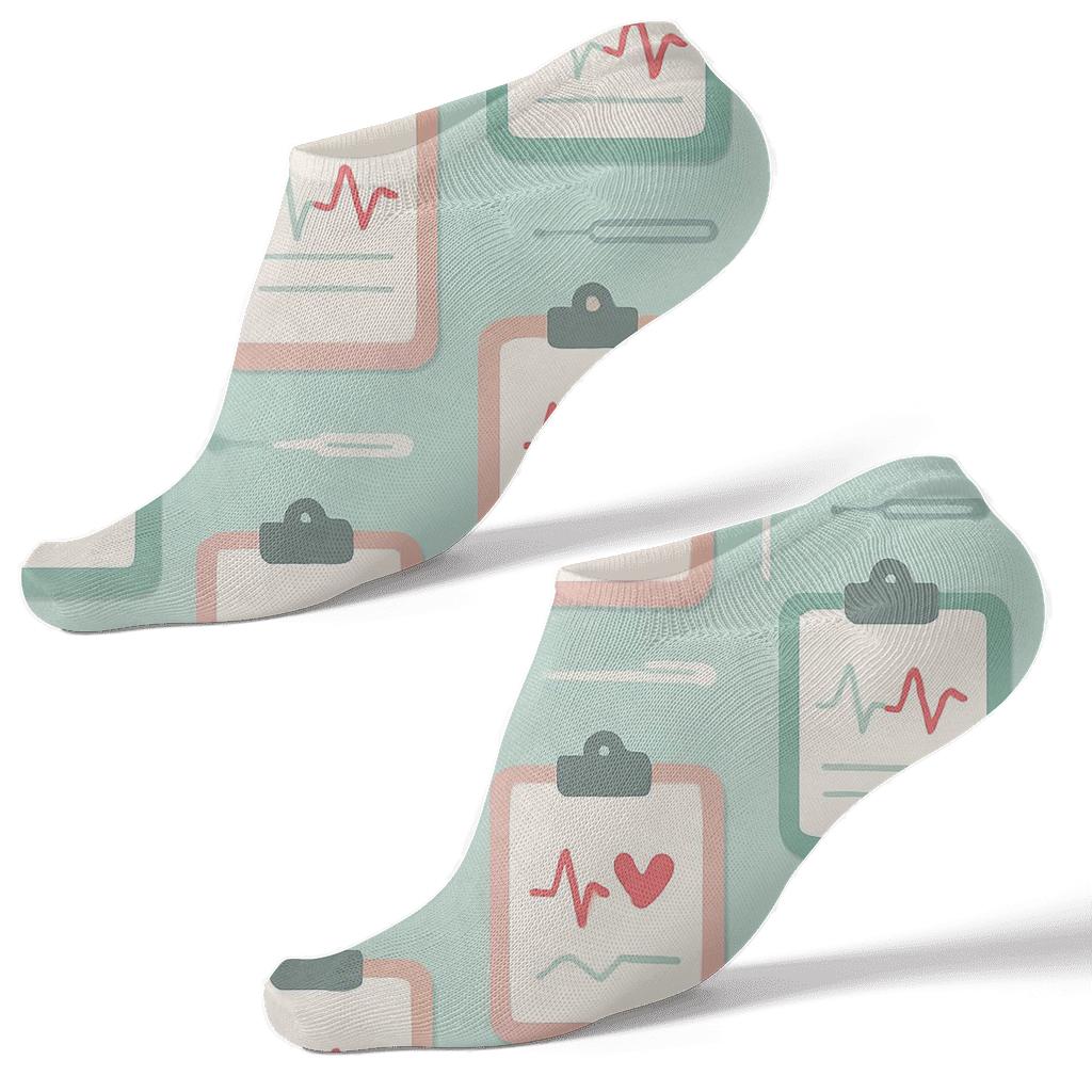 Pastel Clipboards And Charts Parade designer print ankle socks
