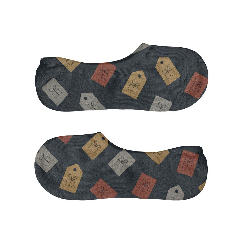 Midnight Confetti Gift Tags With Presents Flair custom no-show socks