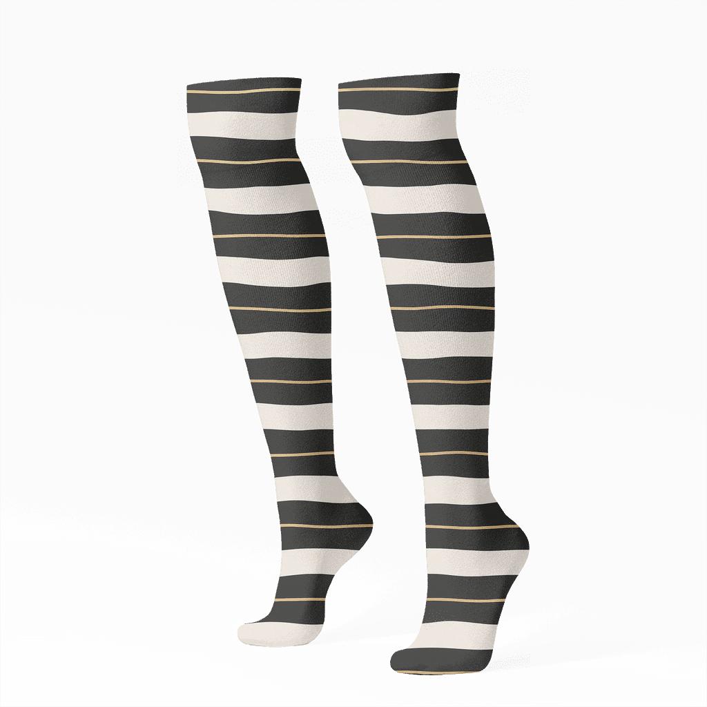 Golden Edge Zebra Crossing Bands personalized knee-high socks