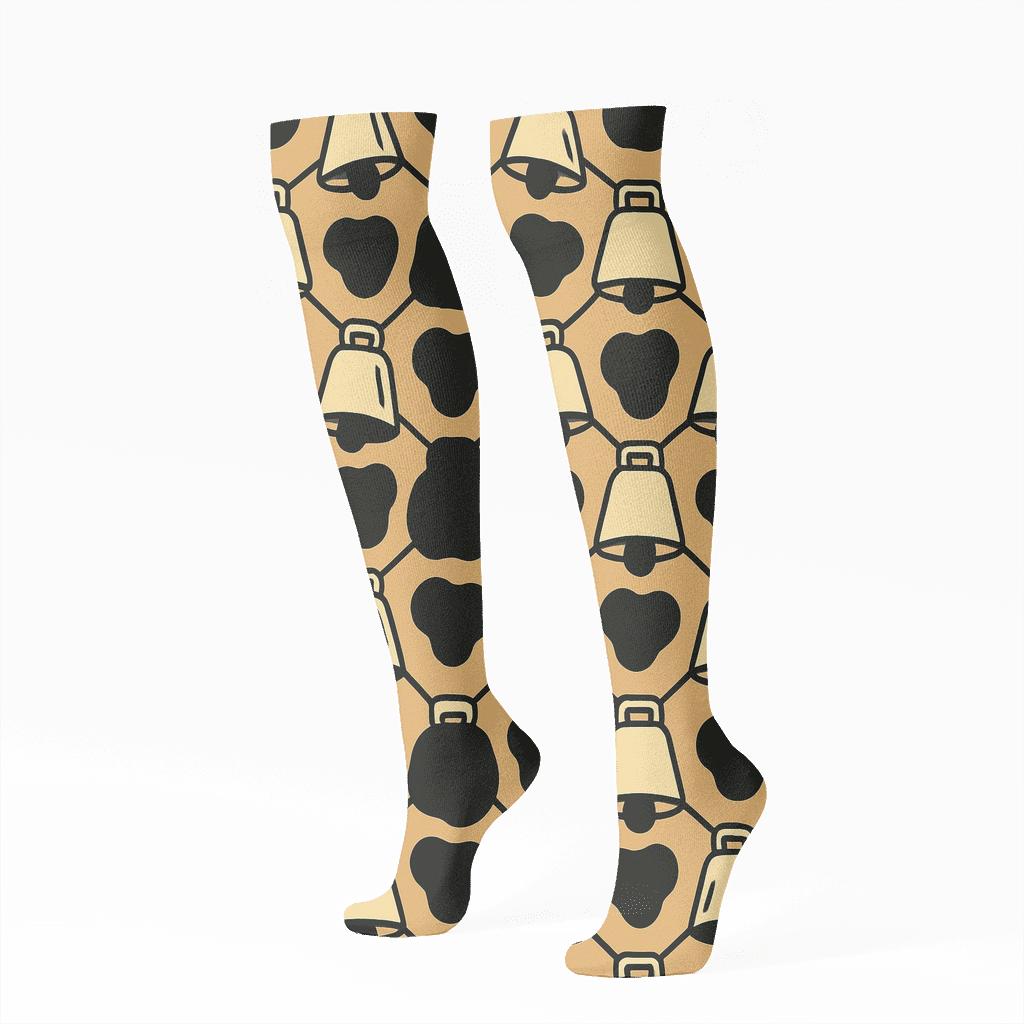 Orbital Cowbell Tessellation custom knee-high socks