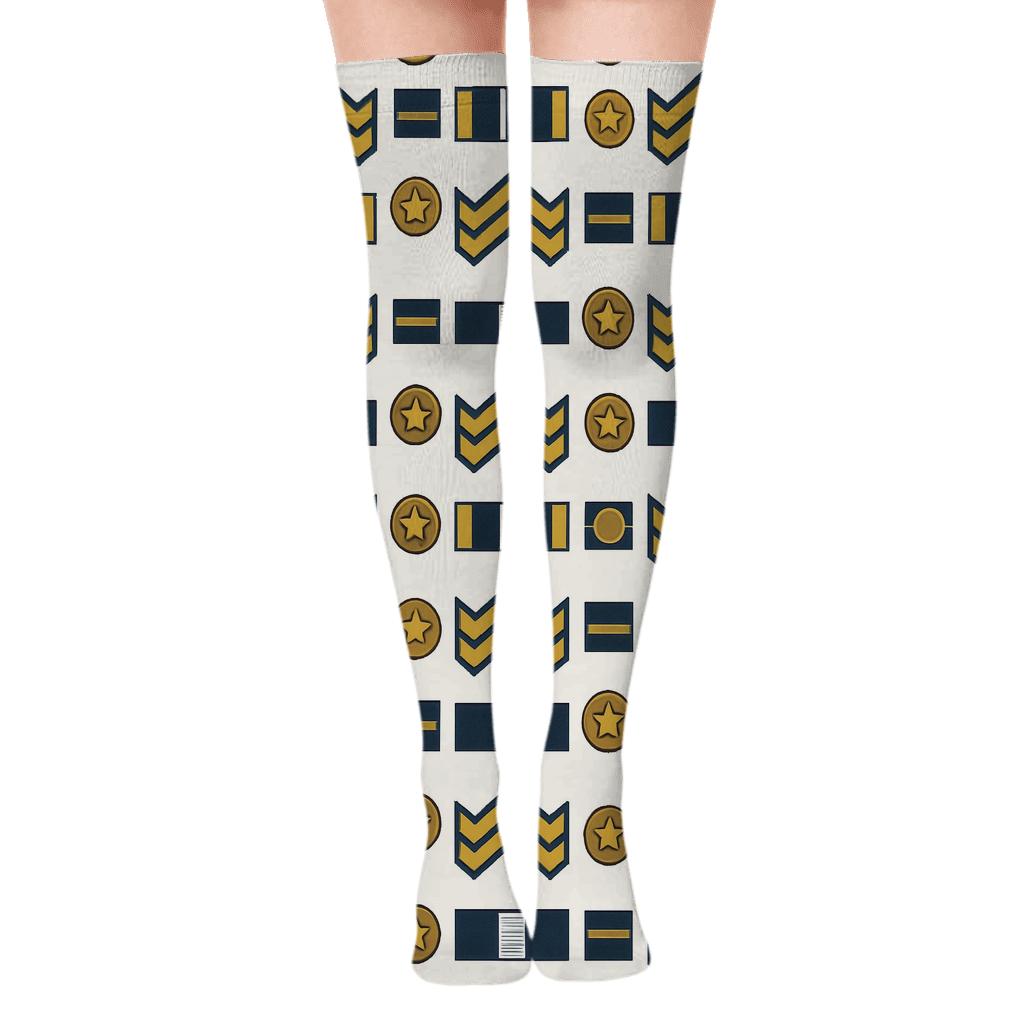 Ceremonial Chevrons And Service Ribbons Police Officer Edition personalized over-the-knee socks