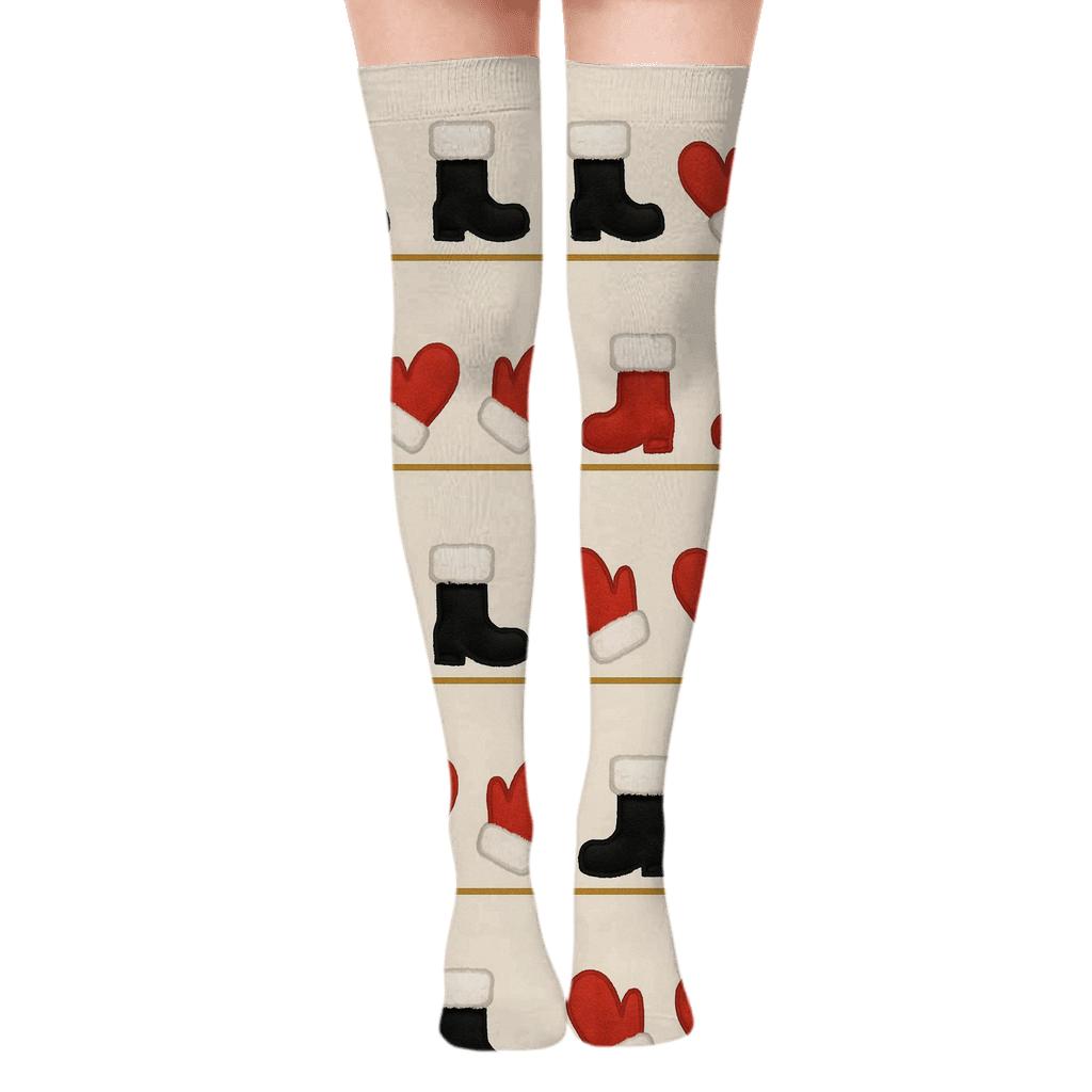 Boot And Glove Santa Rhythm Band comfortable cotton over-the-knee socks