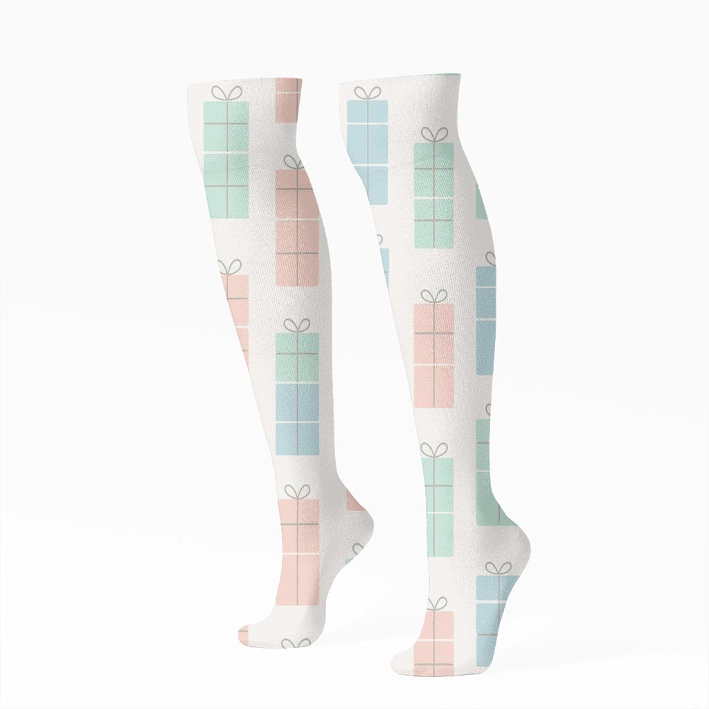 Celestial Stack With Hidden Presents Inside stylish athletic knee-high socks
