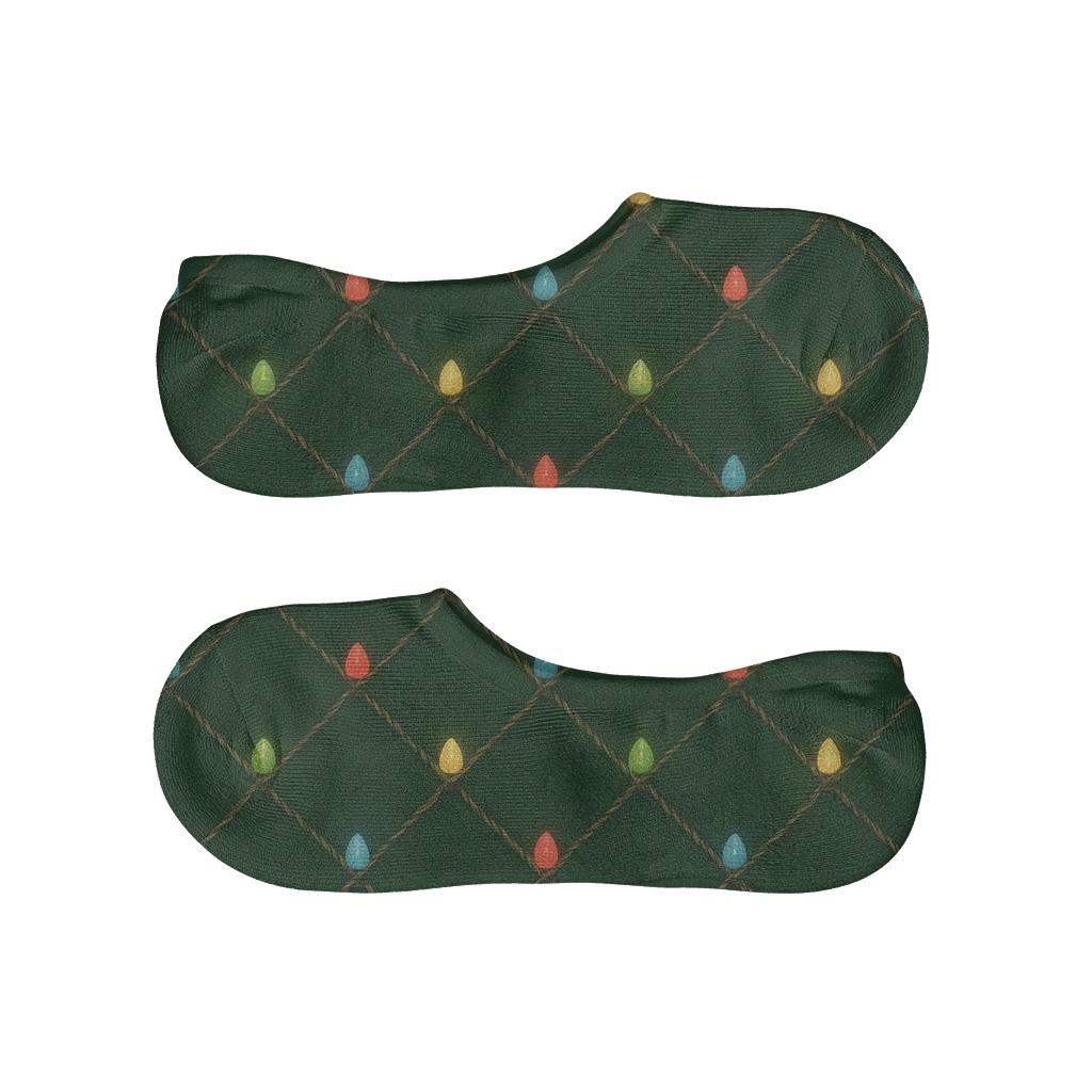 Christmas Tree Light String Lattice anti-slip no-show socks