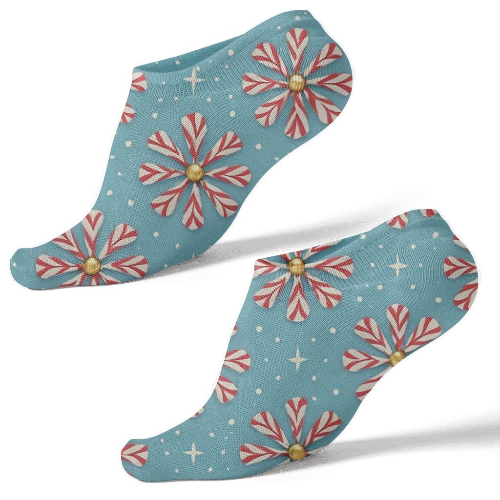 Starburst Medallions Candy Canes Cluster soft everyday ankle socks