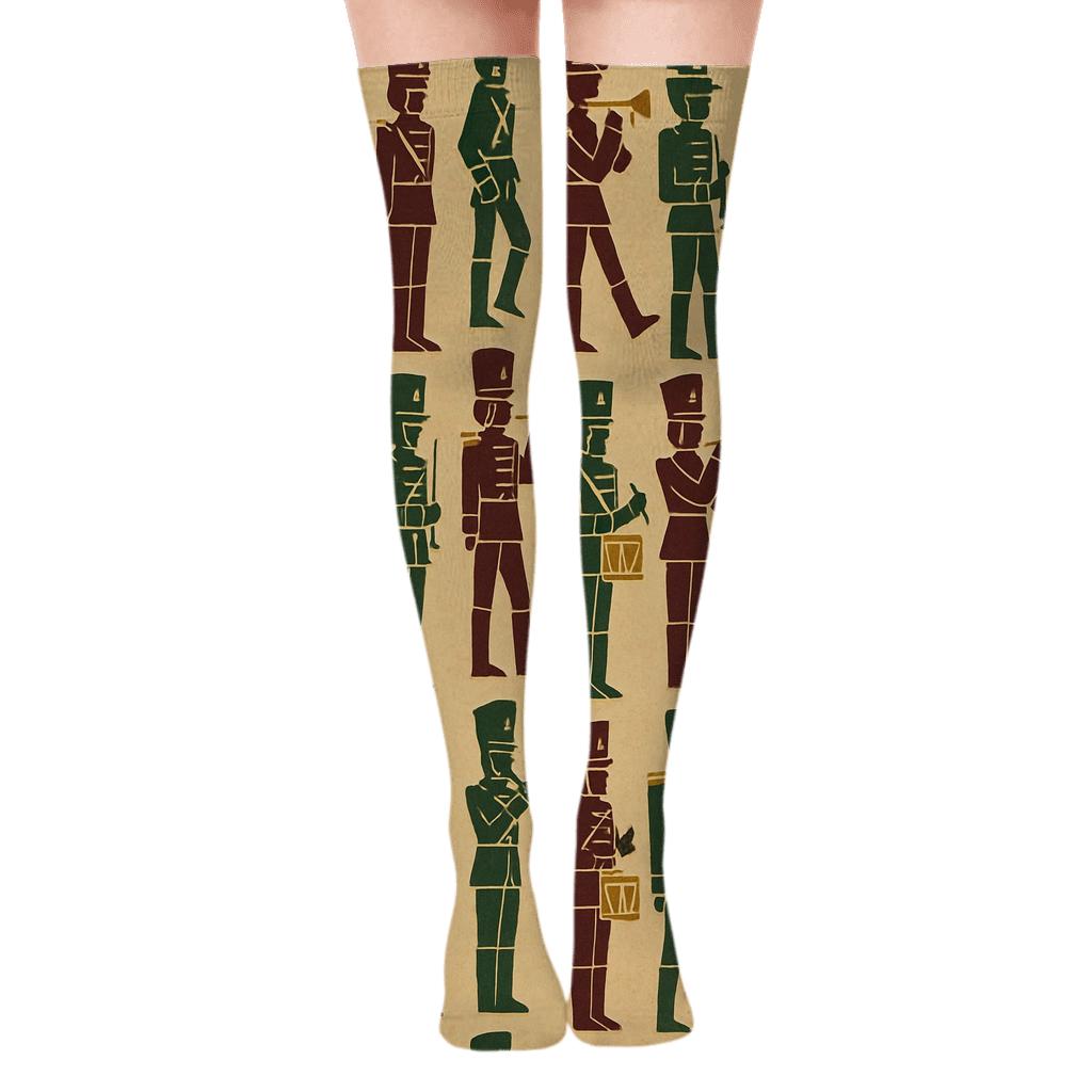 Nutcracker Parade Silhouettes Holiday personalized over-the-knee socks