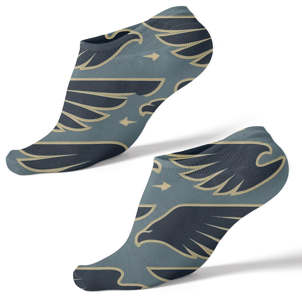 Eagle Wing Span Stripes On Storm Blue premium sports ankle socks