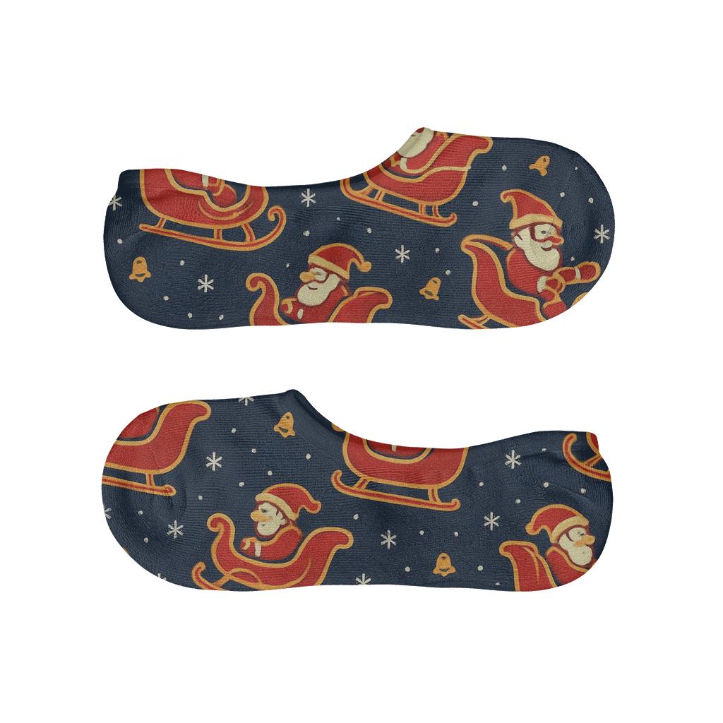 Santa Claus Midnight Sleigh Grid comfortable low-cut socks