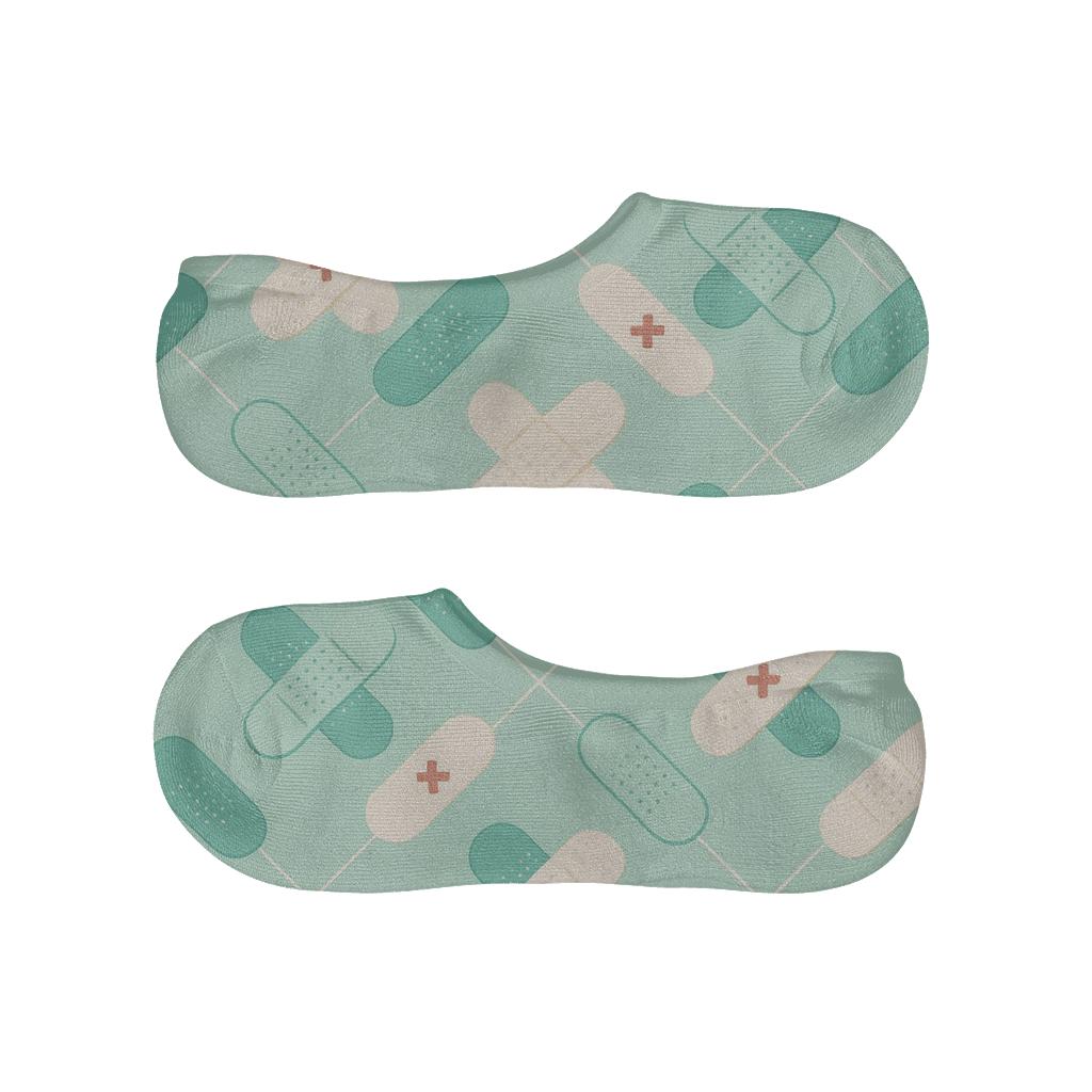 Mint Bandage Garden Lattice soft cotton no-show socks