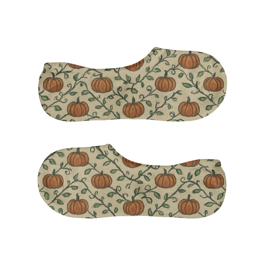 Pumpkin Patch Chevron Wave anti-slip no-show socks