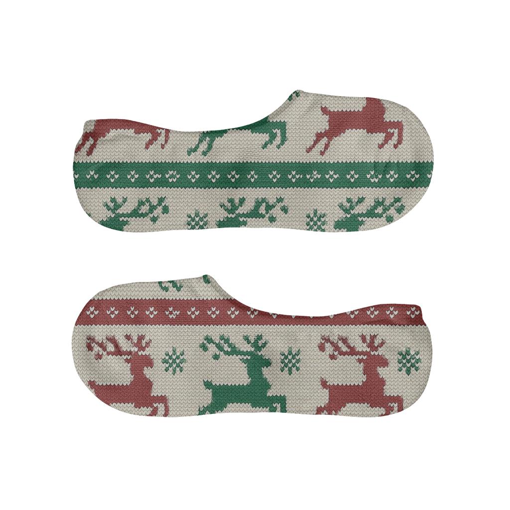 Glistening Reindeer Band Holiday Pattern unique hidden socks