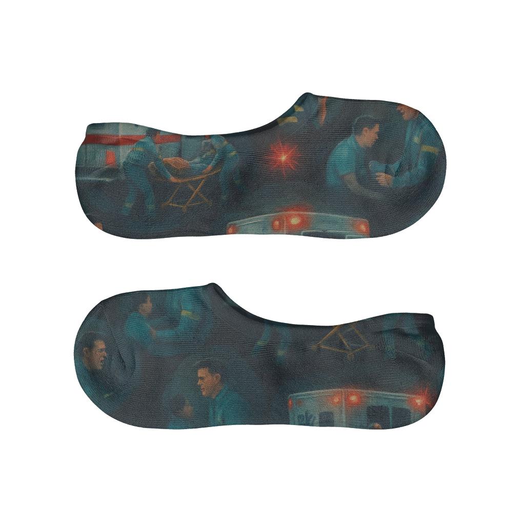 Night Shift Rescue Scene Paramedic Tribute personalized invisible socks