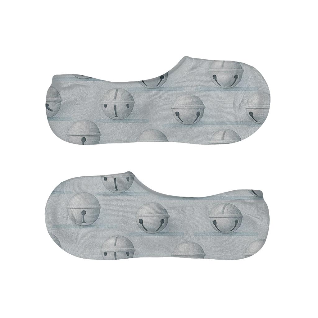 Icy Blue Trail Pattern With Sleigh Bells unique hidden socks
