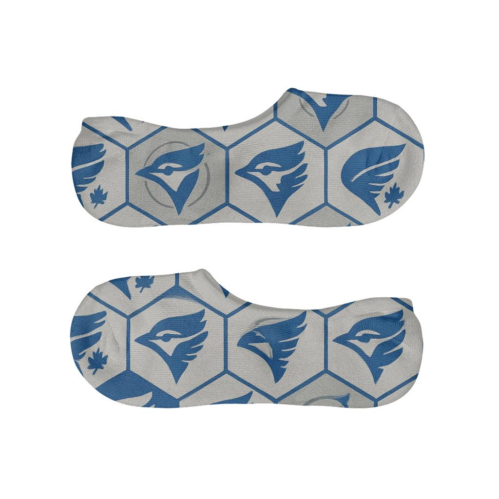 Winged-Grid Blue Jays Tessellation soft cotton no-show socks