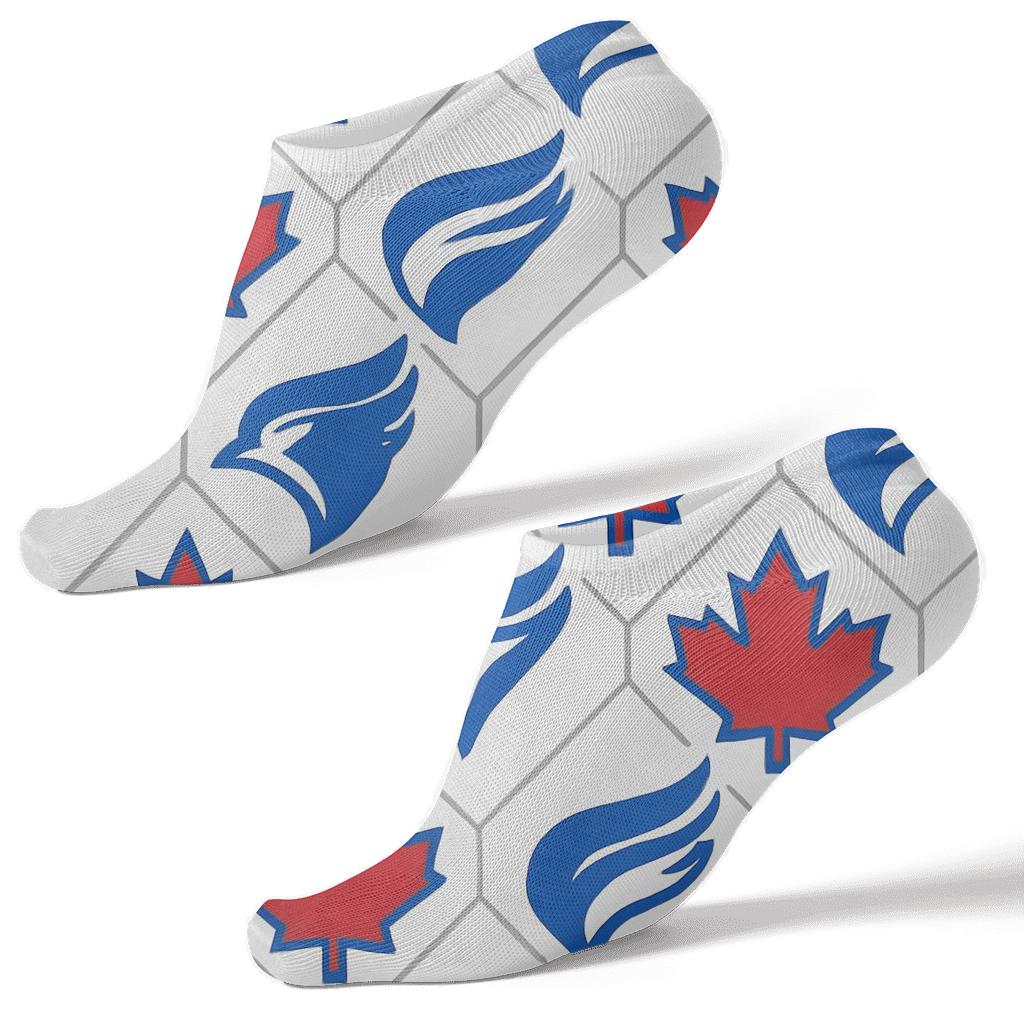 Maple Wing Array With Blue Jays Pride trendy patterned ankle socks