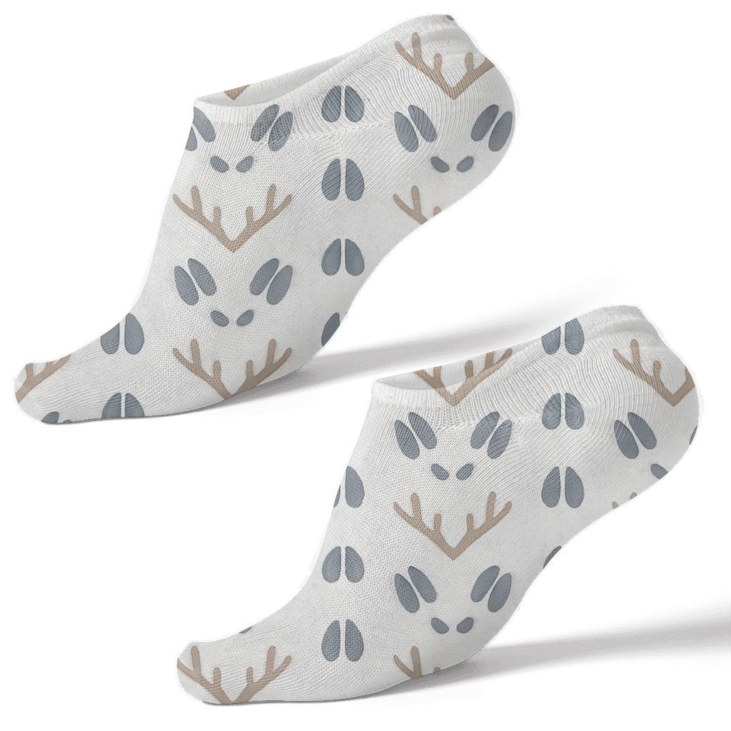 Snowfield Hoofprint Chevron Pattern Reindeer stylish athletic ankle socks