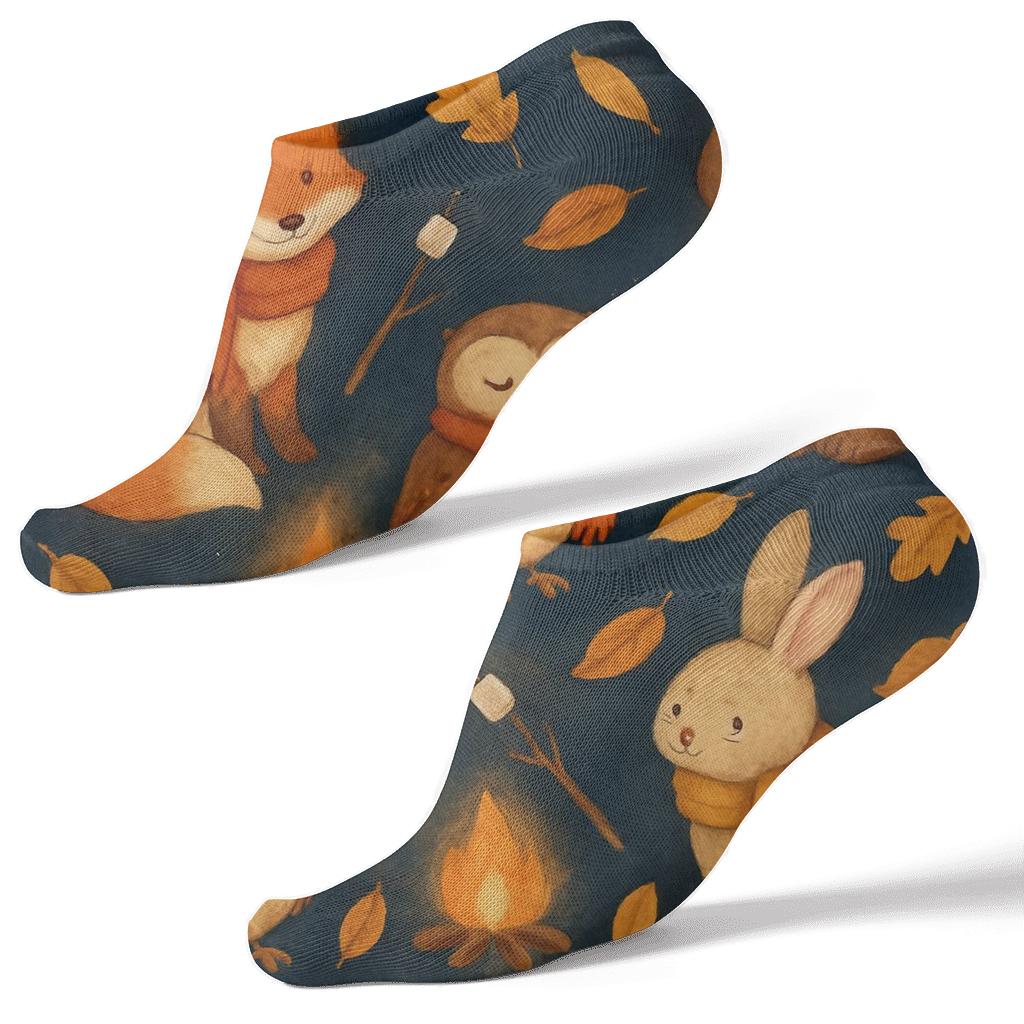 Whimsical Woodland Campfire Scatter personalized ankle socks
