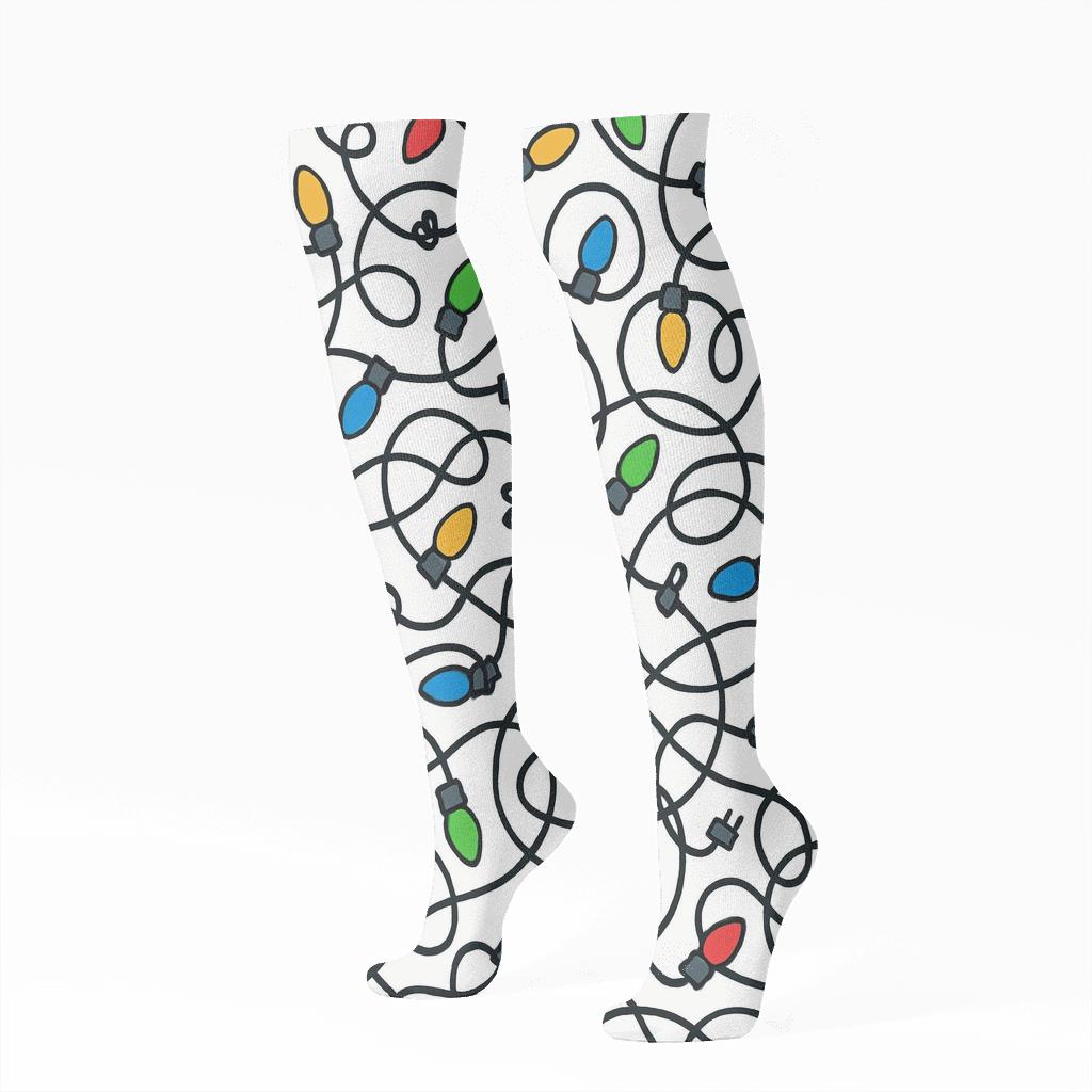 Multicolor Cartoon Tangled Cord Scatter custom knee-high socks