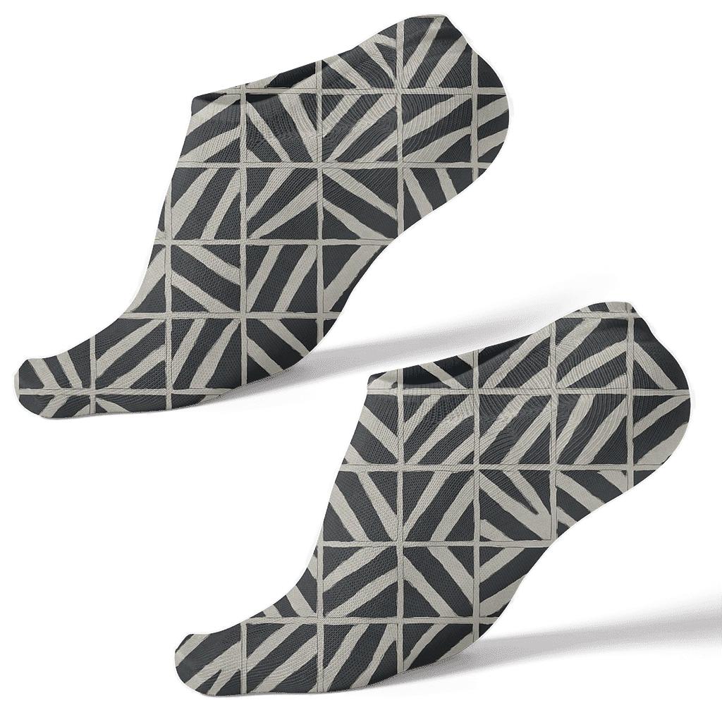 Broken Zebra Stripe Mosaic Tiles stylish athletic ankle socks