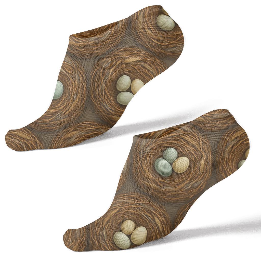 Nest Ring Mandala Tessellation On Warm Stone personalized ankle socks