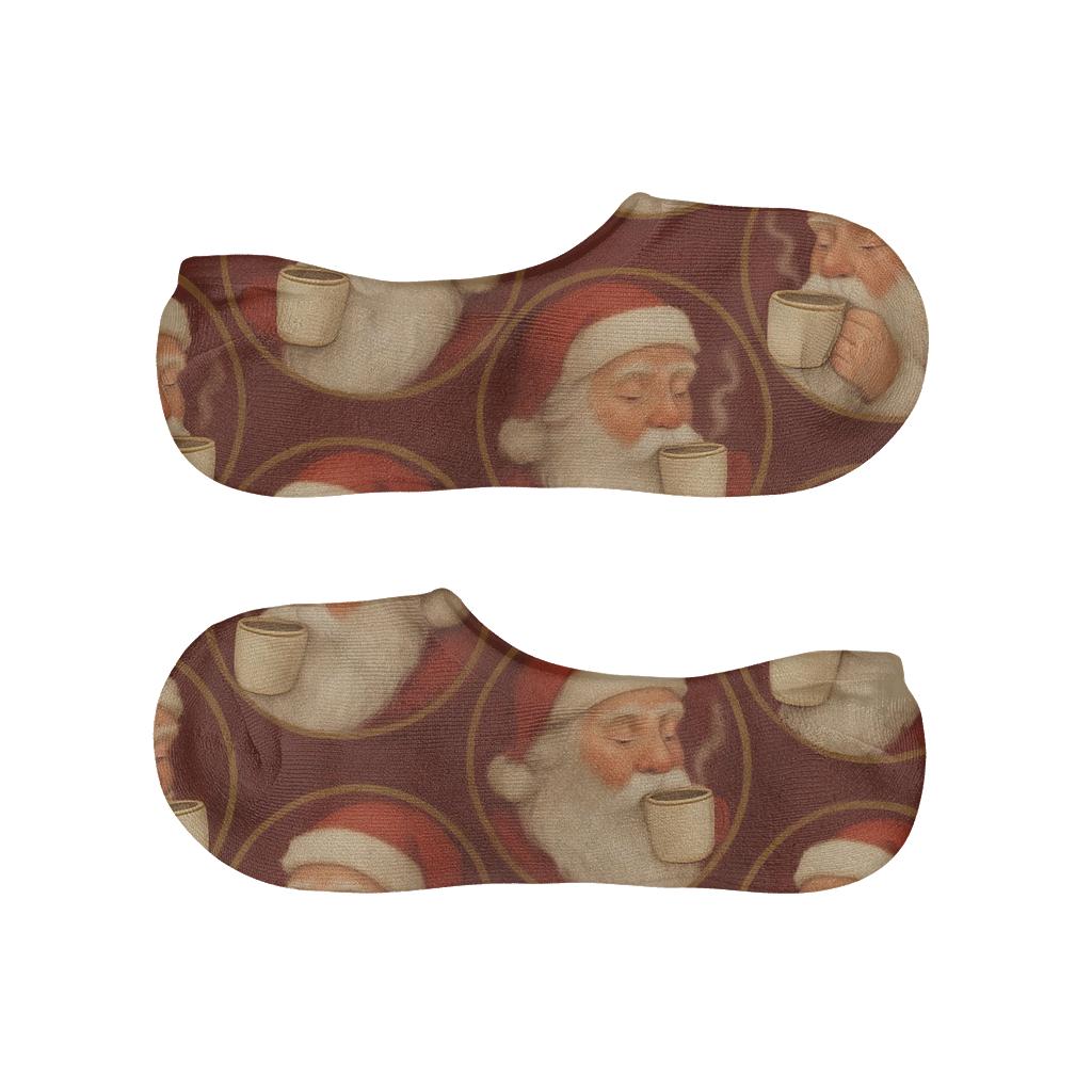 Bearded Mug Portraits Pattern Santa custom no-show socks