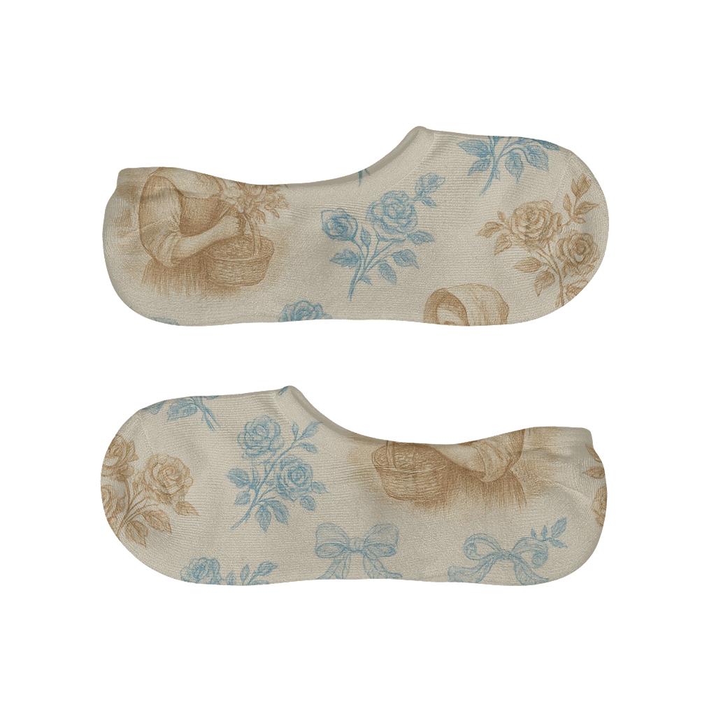 Pastoral Bonnet Toile In Mary Style custom no-show socks