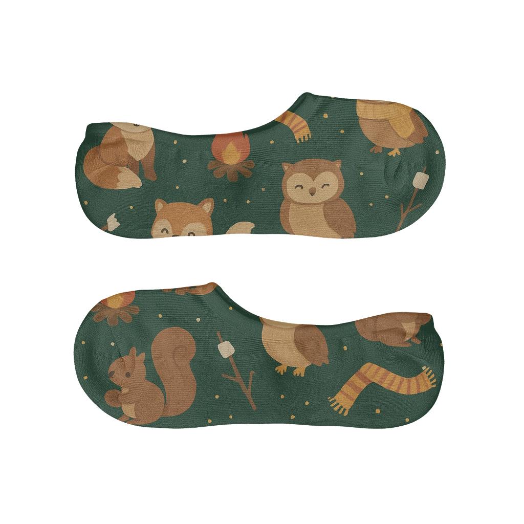 Whimsical Woodland Campfire Scatter breathable no-show socks