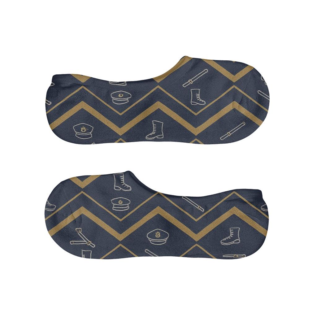 Reflective Chevron Bands With Police Officer Icons anti-slip no-show socks