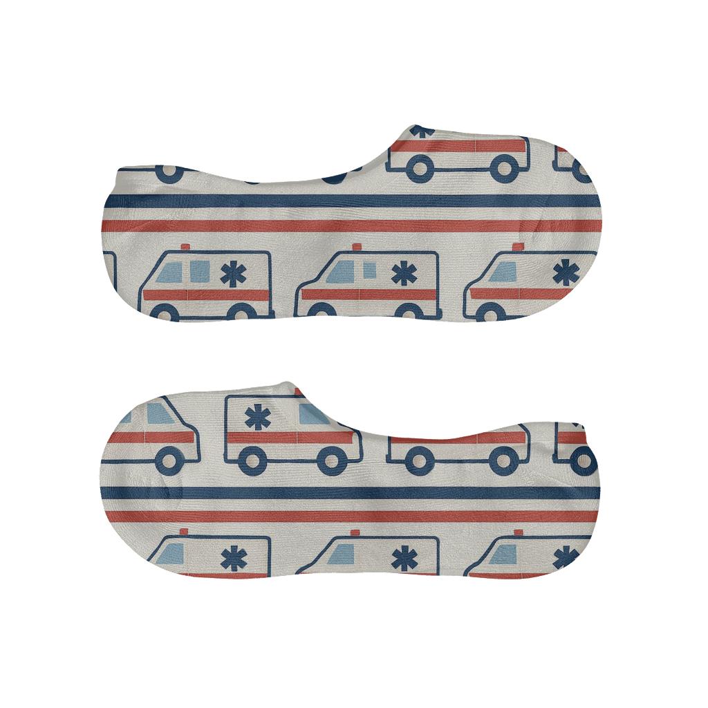 Ambulance Striping Pattern Paramedic Edition trendy no-show sock styles