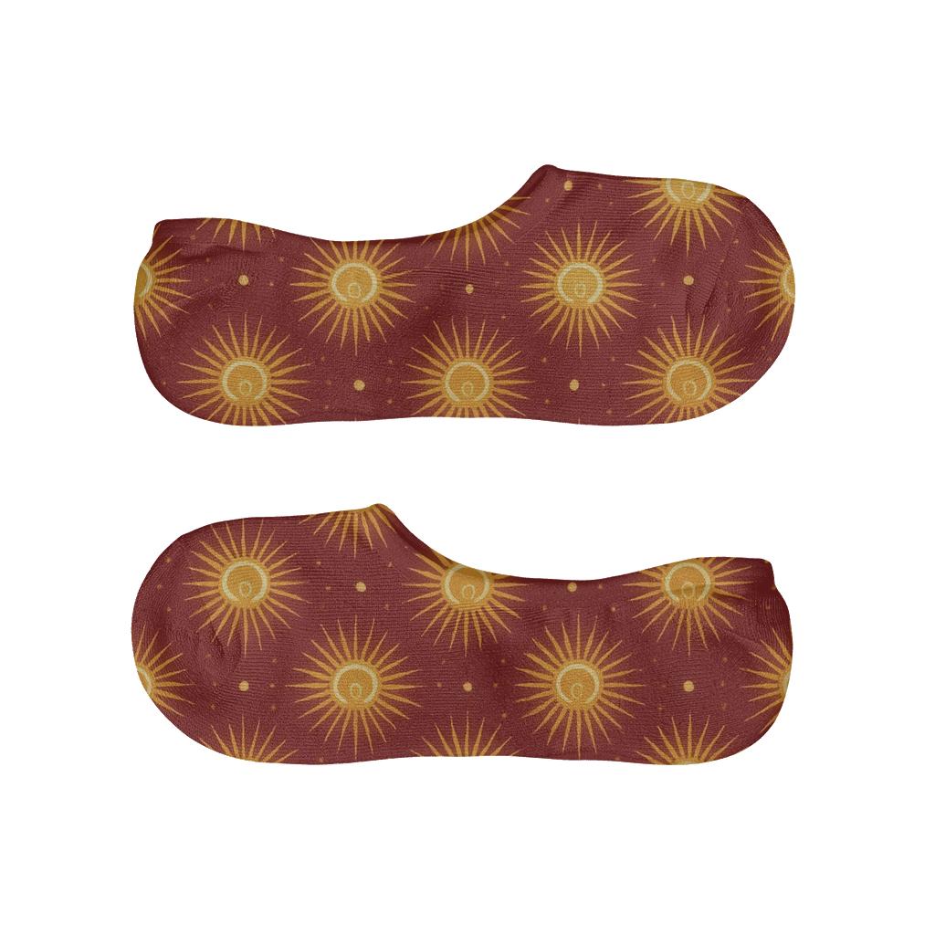 Cranberry Starburst Filament Bursts comfortable invisible socks