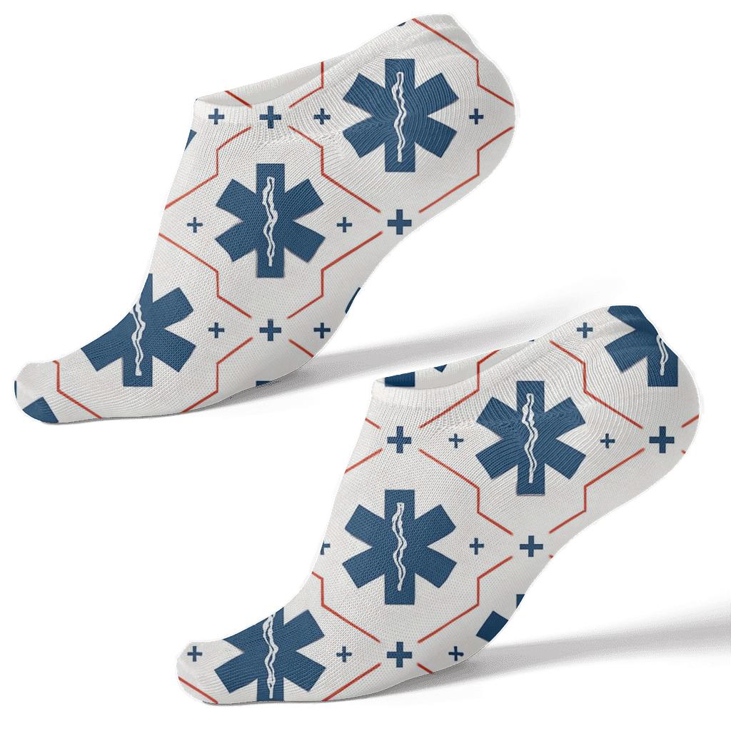Paramedic Star Of Life Constellation Grid designer print ankle socks