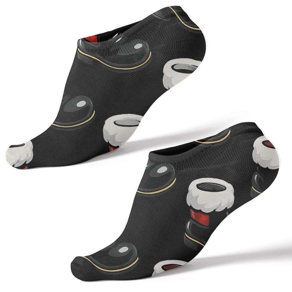 Boot Parade With Santa Rhythm On Black Background premium sports ankle socks