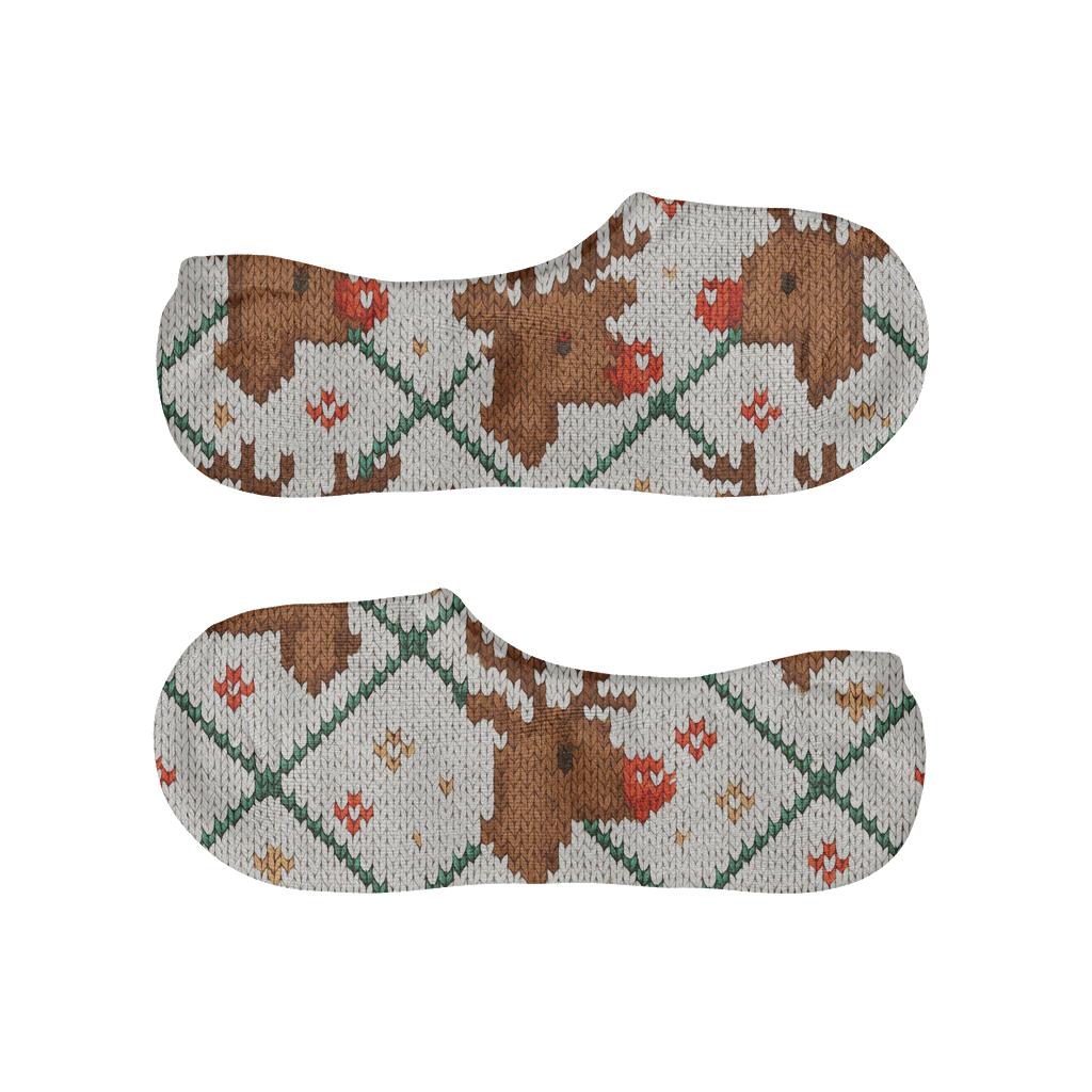 Rudolph Nordic Antler Lattice breathable seamless no-show sockscustom no-show socks