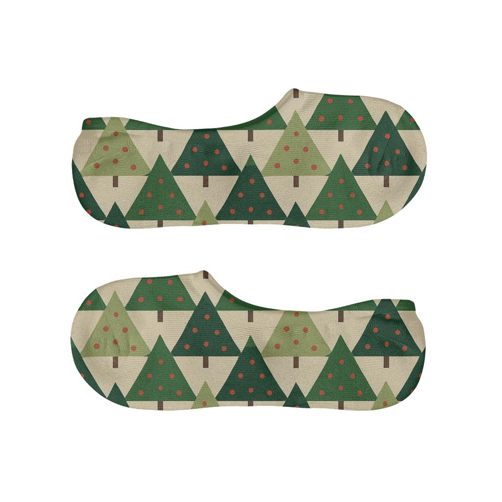 Evergreen Forest Holiday Chevron comfortable low-cut socks