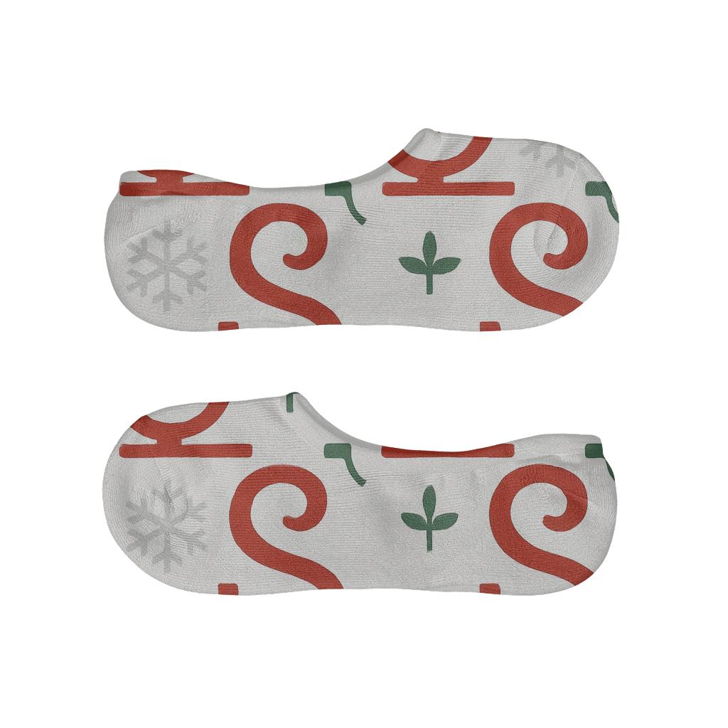 Crimson Runners With Sleigh Echo Grid low cut no-show socks