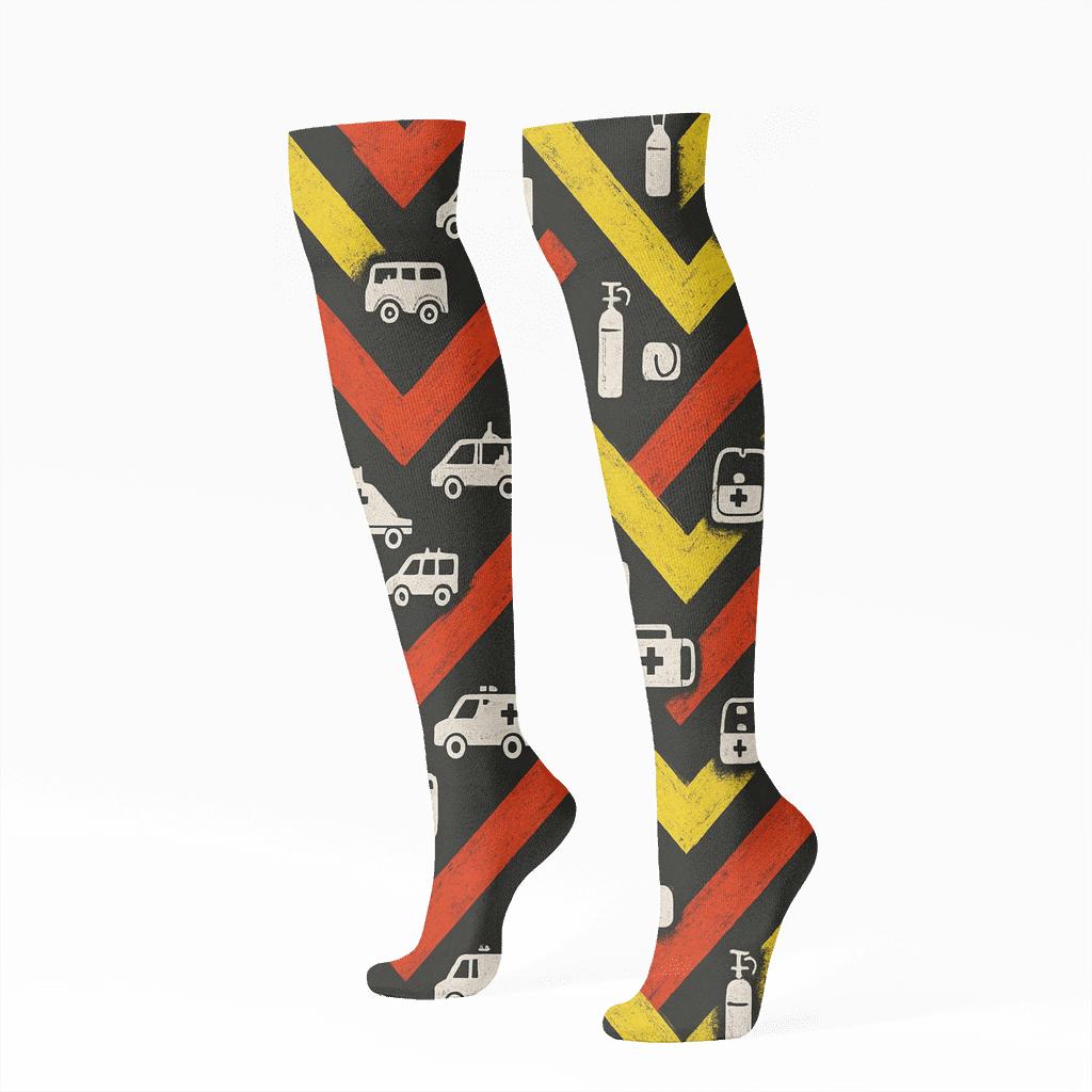 Life Saver Paramedic Chevron Wave soft everyday knee-high socks