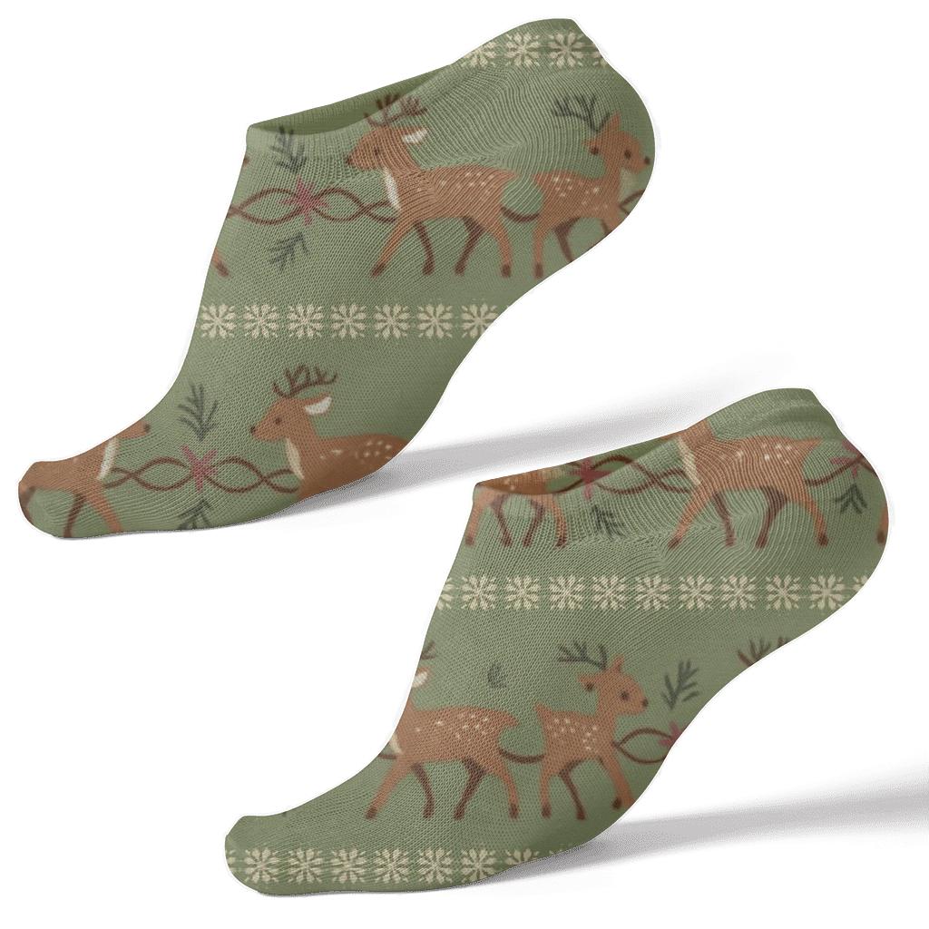Antler Garland Parade Pattern Reindeer Edition designer print ankle socks
