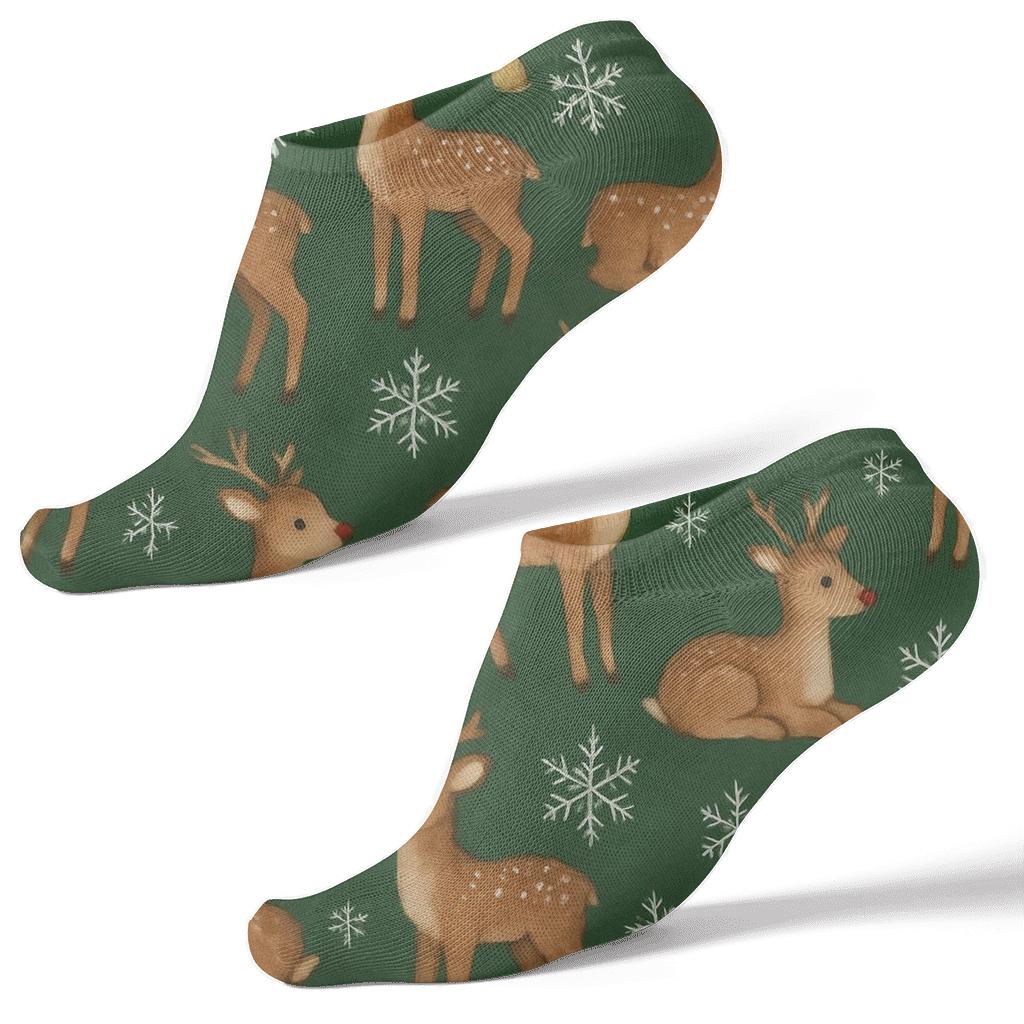 Fawn Chevron Forest Rudolph Style unique graphic ankle socks