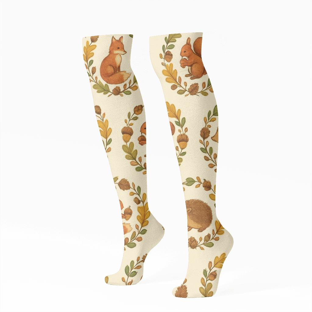 Woodland Friends Acorn Ring soft everyday knee-high socks
