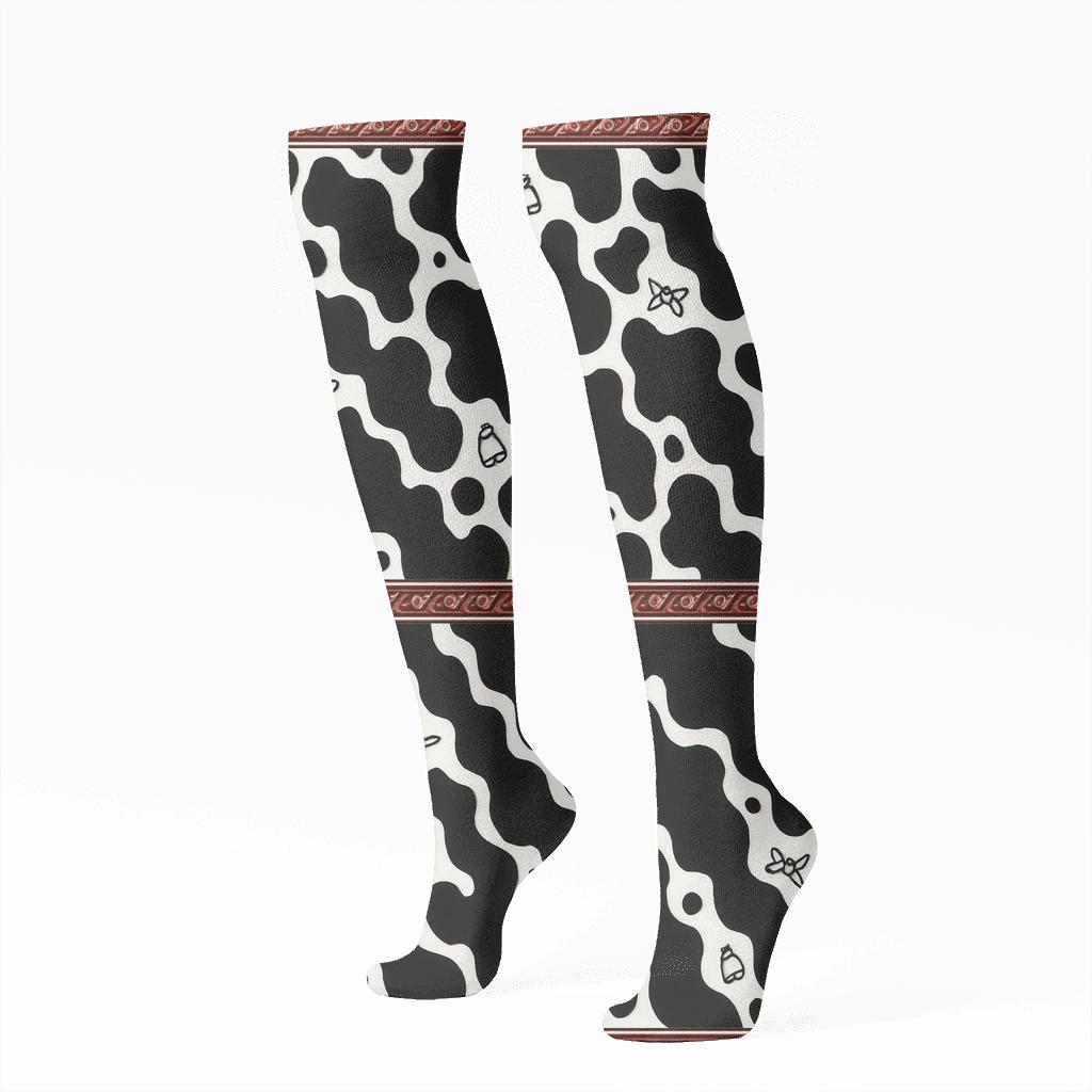 Bandana Border Cow Spot Symphony custom knee-high socks