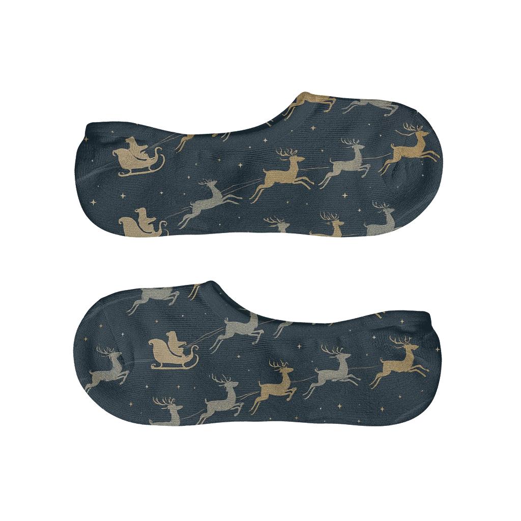 Midnight Sleigh Ride Xmas Silhouettes low cut no-show socks