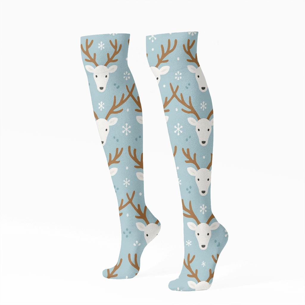 Reindeer Frost Trail Lattice stylish athletic knee-high socks