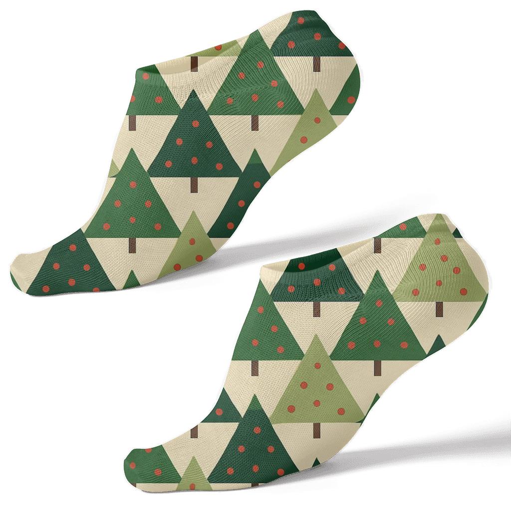 Evergreen Forest Holiday Chevron premium sports ankle socks