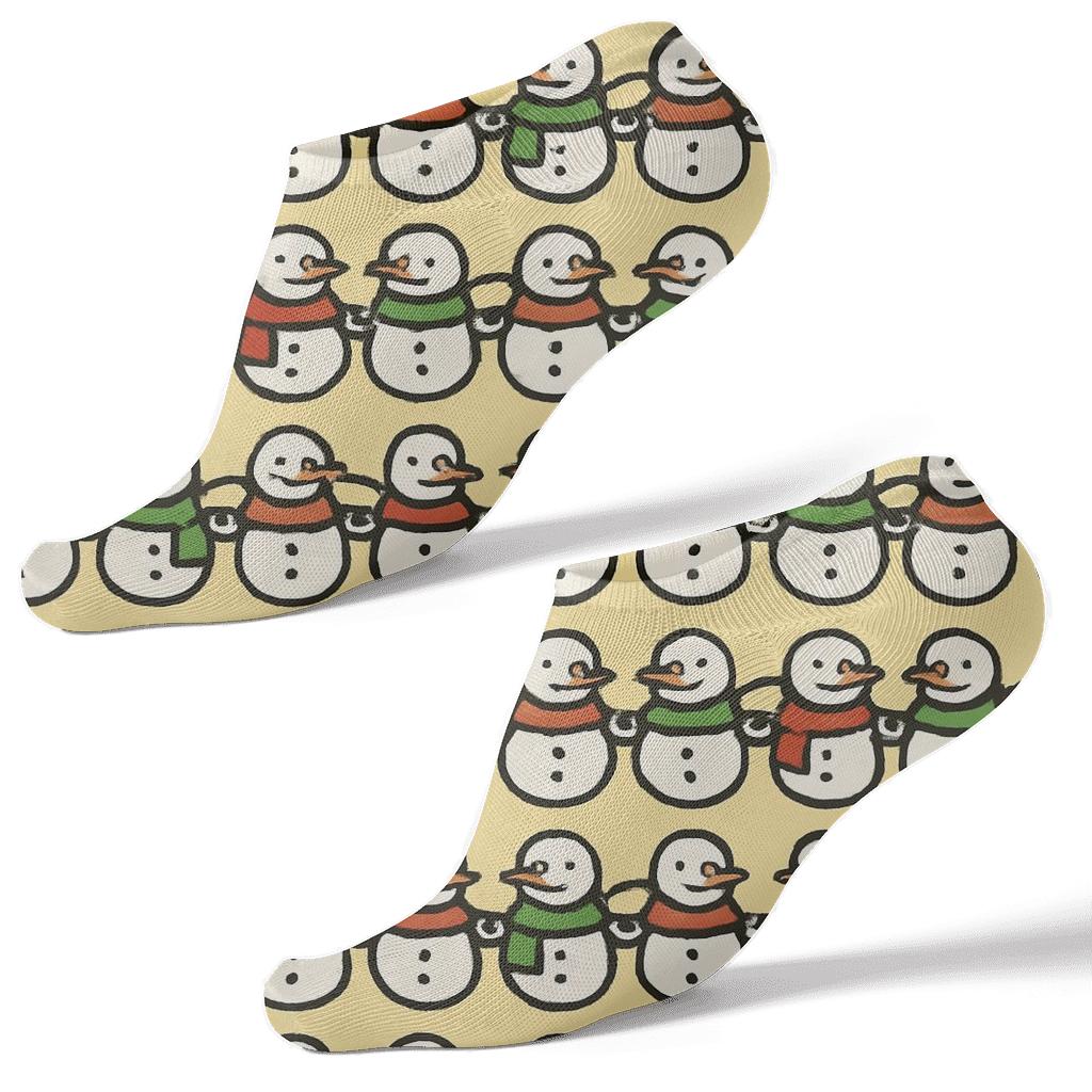 Striped Scarf Holiday Snowman Bands unique graphic ankle socks