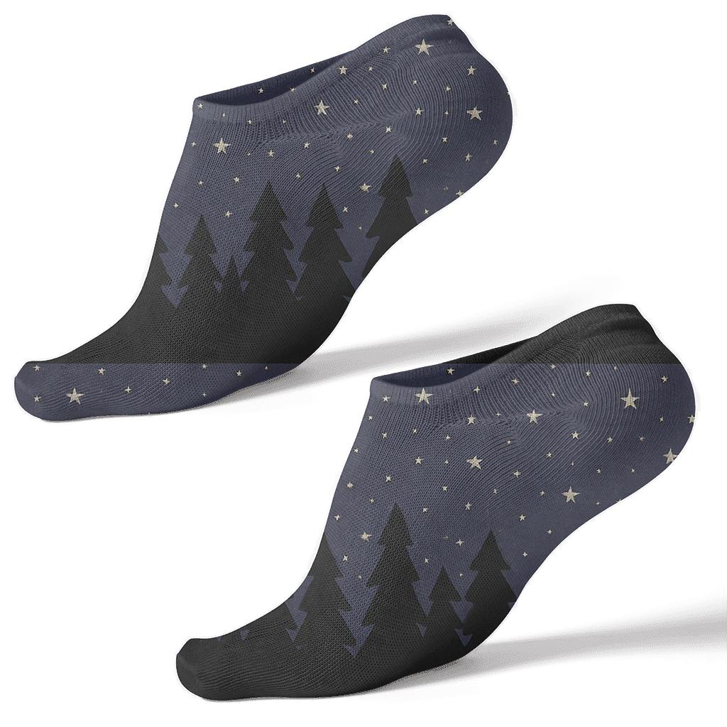 Midnight Tree Line Xmas Silhouette Repeat trendy patterned ankle socks