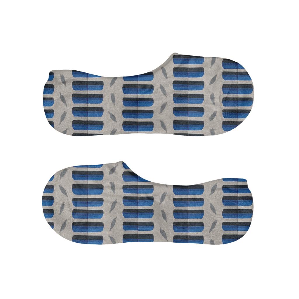 Jay Wingbar Ladder On Soft Gray anti-slip no-show socks