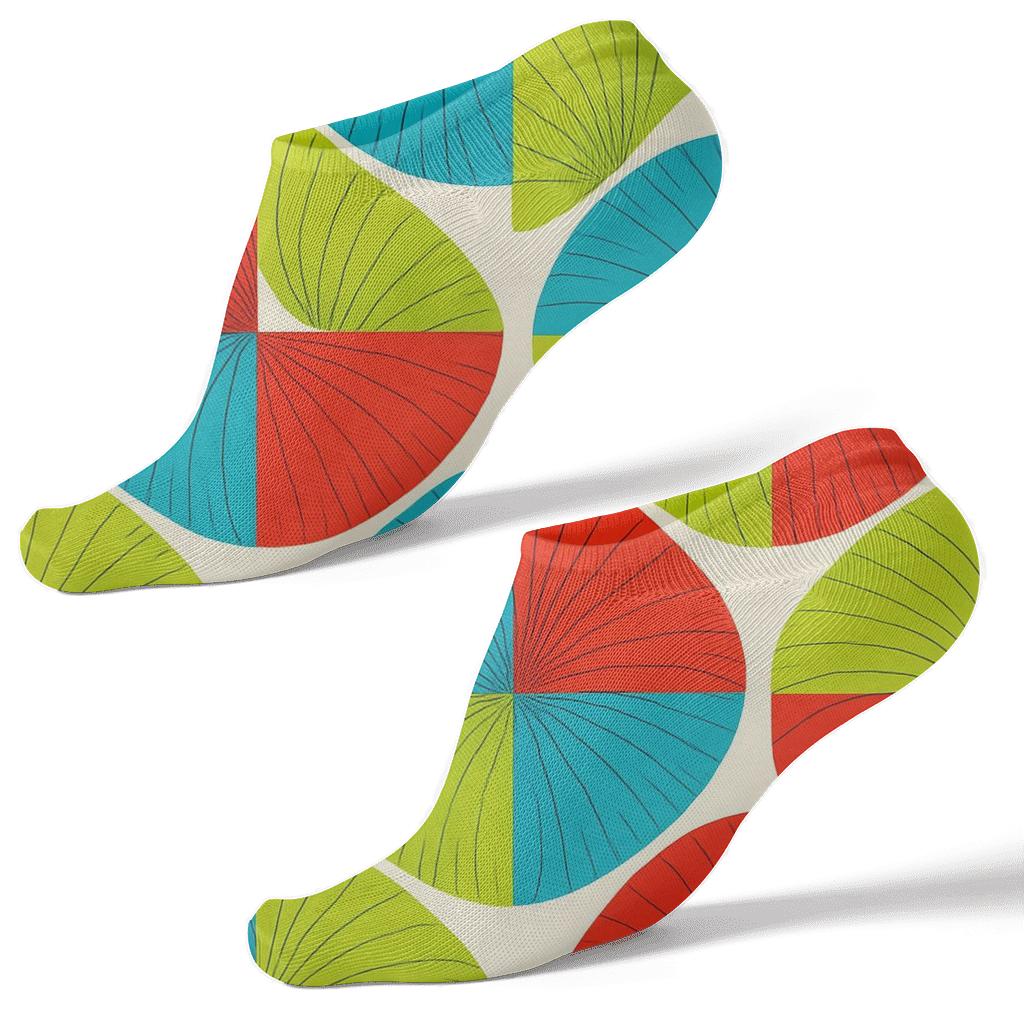 Tropical Parrot Wing Fan Checkerboard comfortable cotton ankle socks