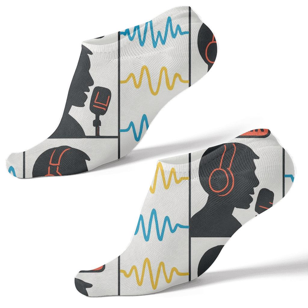 Signal Script Studio Stripe premium sports ankle socks