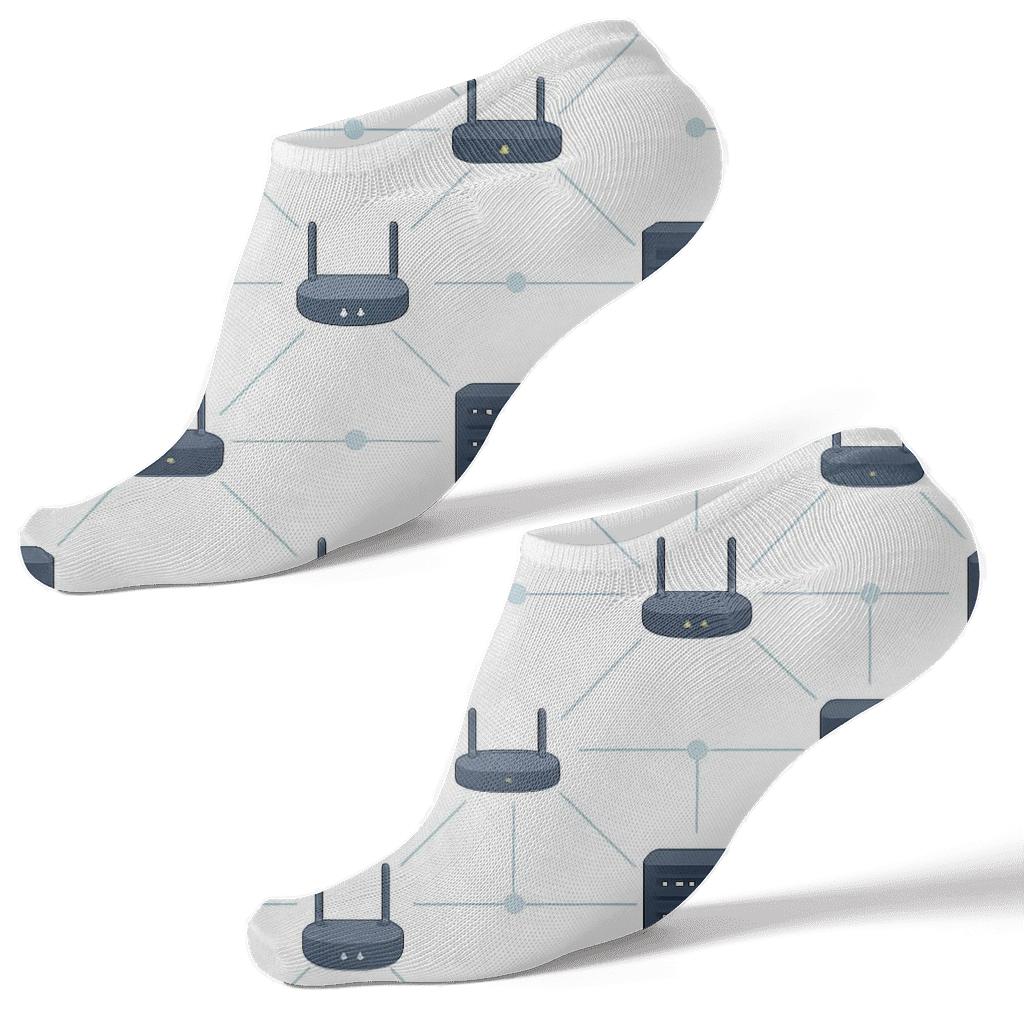 Calm Server Constellation Grid unique graphic ankle socks