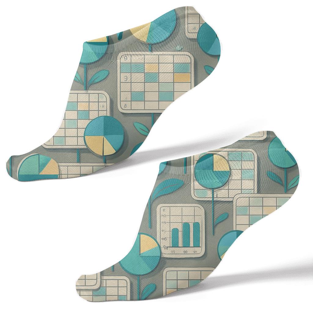 Spreadsheet Garden Infographic Collage custom ankle socks